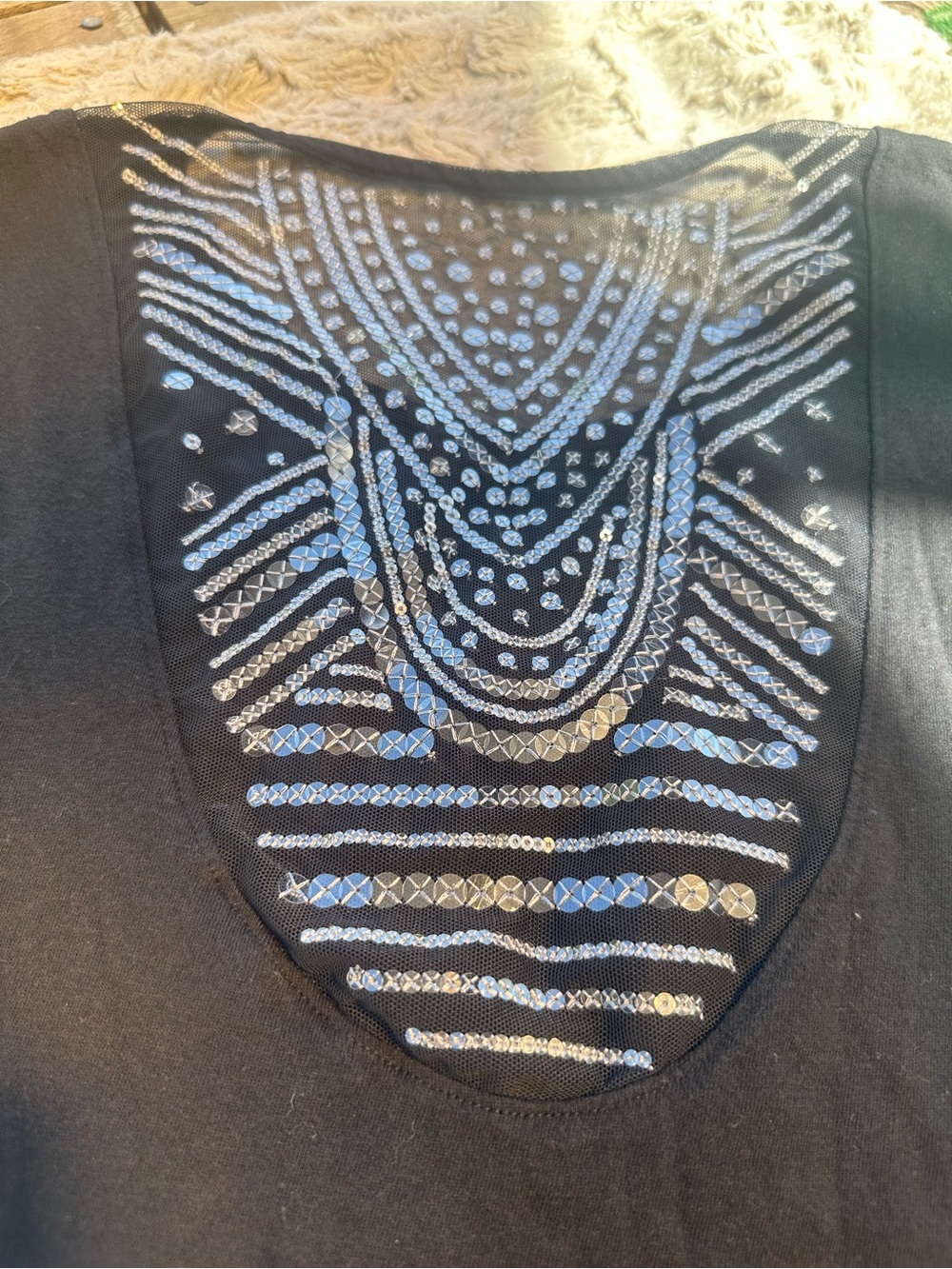 Victoria's Secret Black Short Sleeve Scoop Neck Tee with Lace Back - Picture 4 of 4